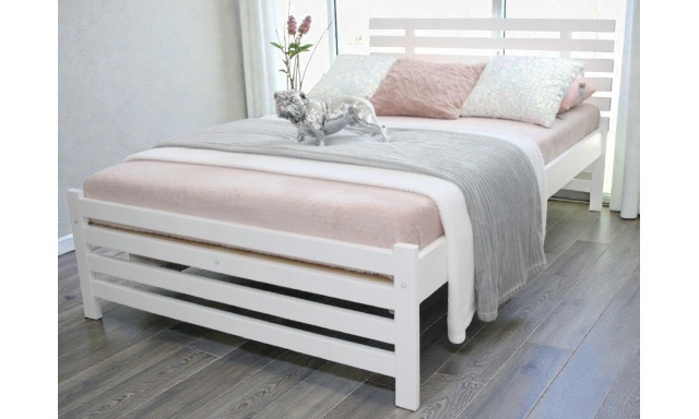 Postel z masivu Lenka 160x200cm, borovice (bílá)