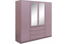 Šatní skříň se 4 dveřmi a zrcadlem SOLEA LUX