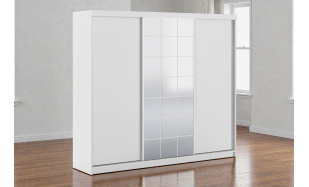 Moderní šatní skřín Cinema 250cm, bílá