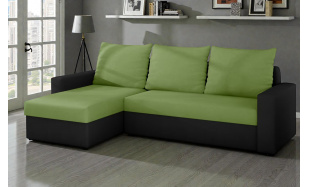 Moderní rohová sedačka Horde, černá/zelená