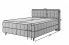 Boxspring postel Monaco 180x200cm, šedá