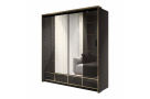 Kvalitní šatní skřín Siena 203cm, černý lesk + LED 