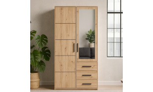 Šatní skříň se zrcadlem a 2 dveřmi KAVO