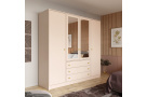 Šatní skříň se 4 dveřmi a zrcadlem SOLEA LUX