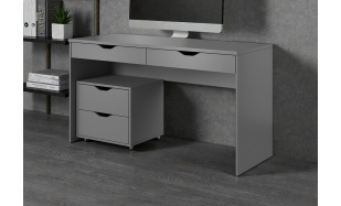 Moderní PC stůl + kontejner Linda, šedý 