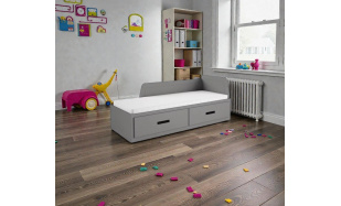 Kvalitní postel z masivu Cian, šedá - rozkládací 