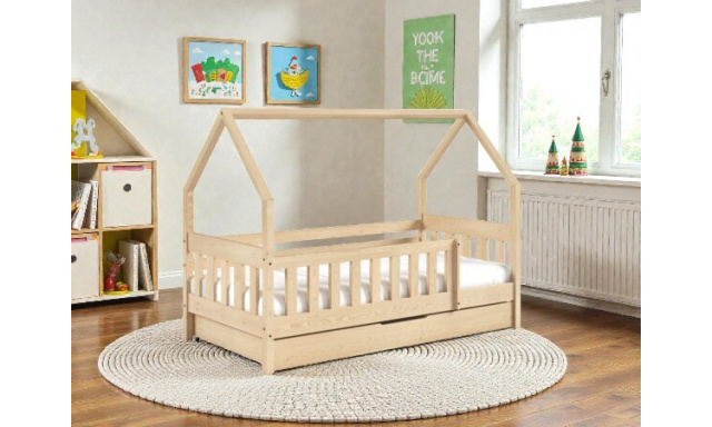 Postel Domeček 190x80cm, borovice přírodní