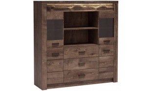 Vitrína se 3 zásuvkami a 4 dvířky POLIS