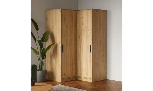 Rohová šatní skříň se 2 dveřmi KAVO