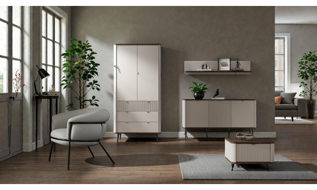 Elegantní bytový nábytek Alexis sestava C, ořech/kašmír