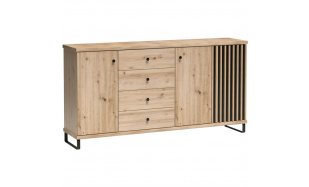 Komoda se čtyřmi zásuvkami a třemi dvířky CAYA