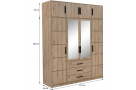 Šatní skříň s dveřmi, horní částí, zrcadlem a 4 dveřmi KAVO