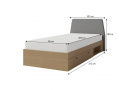 Postel 90x200 se 2 zásuvkami ALEX