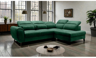 Luxusní rohová sedačka s rozkladem Bari, zelená