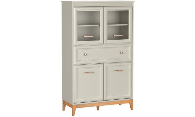 Vitrína s 1 zásuvkou a 4 dvířky CHARLOTT