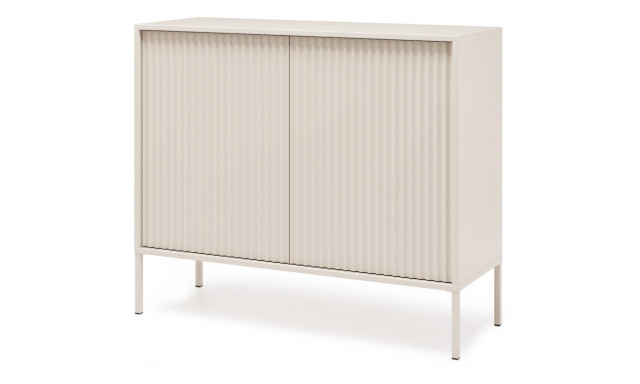 Komoda se 2 dvířky a drážkovanými dvířky NOTO