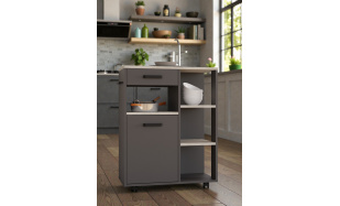 Kredenc Andy 80cm nízký, šedá/bílá