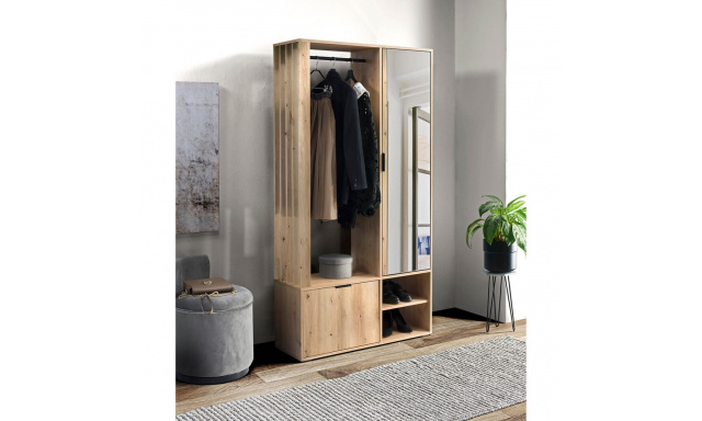 Šatní skříň se zrcadlem a botníkem LIMO