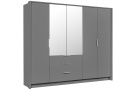 Šatní skříň TIMO s 5 dveřmi a zrcadlem