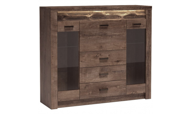 Vitrína se 3 dvířky a 3 zásuvkami POLIS