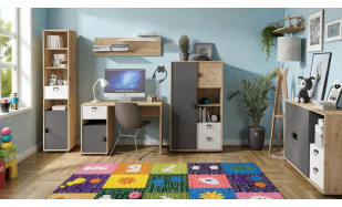 Dětský pokoj Cetina (Vzorová sestava C), artisan/grafit/bílá