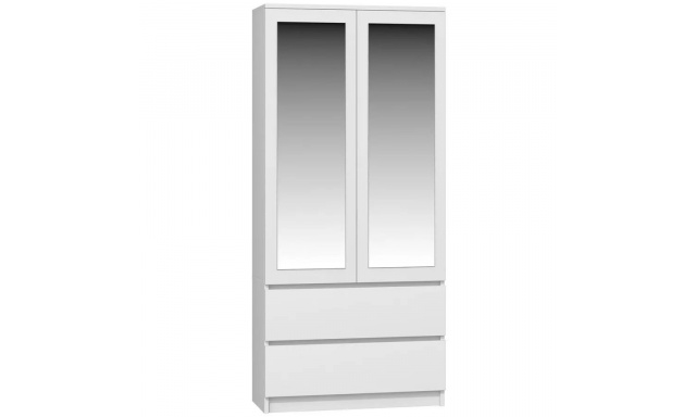 Skříň se zrcadlem RUBIN 90 cm bílá