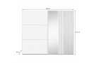 Šatní skříň SORIA s posuvnými dveřmi a zrcadlem