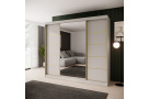 Šatní skříň s posuvnými dveřmi, zrcadlem a zásuvkami MARIKA LUX
