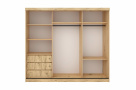 Moderní šatní skřín Cinema 250cm, dub wotan 