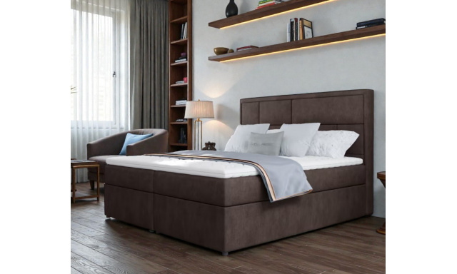 Boxspring postel Betty 180x200cm, hnědá