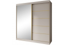 Šatní skříň s posuvnými dveřmi, zrcadlem a zásuvkami MARIKA LUX