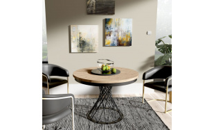 Kulatý stůl s kovovými nohami LAURA