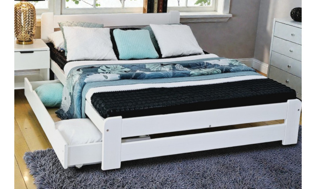 Postel z masivu Adina 160x200cm, borovice (bílá)