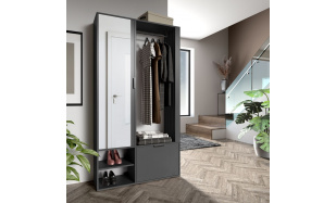 Šatní skříň se zrcadlem a botníkem LIMO PLUS