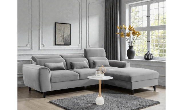 Kvalitní rohová sedačka Moritz, šedá