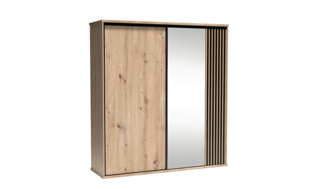 Šatní skříň s posuvnými dveřmi a zrcadlovými dveřmi CAYA