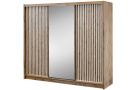 Šatní skříň s posuvnými dveřmi se zrcadlem a lamelami LEROY