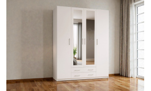 Klasická šatní skřín Palma 171cm, bílá 