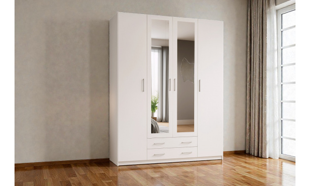 Klasická šatní skřín Palma 171cm, bílá 