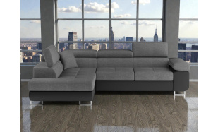 Kvalitní rohová sedačka Bergen, černá/šedá Savana