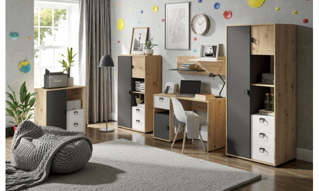 Dětský pokoj Cetina (Vzorová sestava A), artisan/grafit/bílá