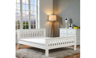 Postel Ramona masiv, 180x200cm, bílá 