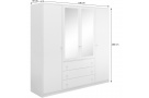 Šatní skříň se 4 dveřmi a zrcadlem SOLEA LUX