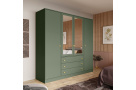 Šatní skříň se 4 dveřmi a zrcadlem SOLEA LUX