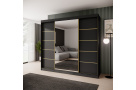 Šatní skříň s posuvnými dveřmi, zrcadlem a zásuvkami MARIKA LUX