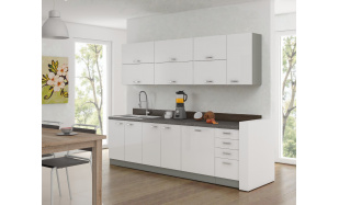 Moderní kuchynská linka Bonita 260cm, bílý lesk