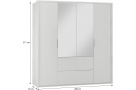 Šatní skříň VIVARO se 2 dveřmi a 4 zásuvkami