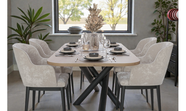 Elegantní jídelní stůl Sandra 185x90cm, dub Artisan