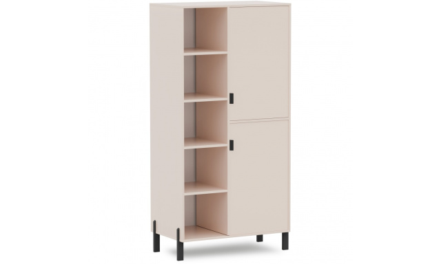 Knihovna Cortina se 2 dvířky a 4 otevřenými policemi