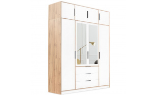 Šatní skříň se 4 dveřmi a 3 zásuvkami LIVO